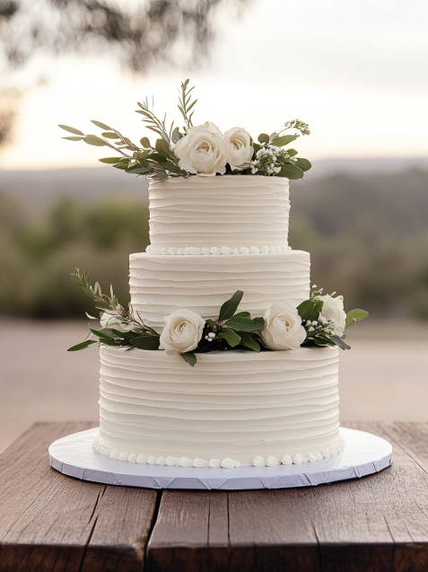 A stunning custom-made wedding cake